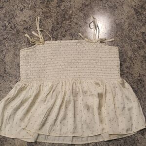 Cream Smocked Women's Top